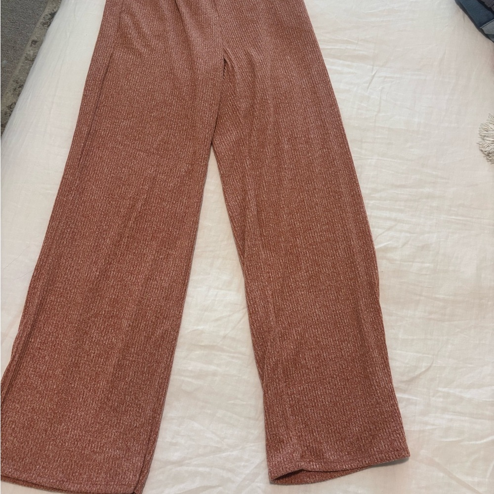 Rust Wide-Leg Pants